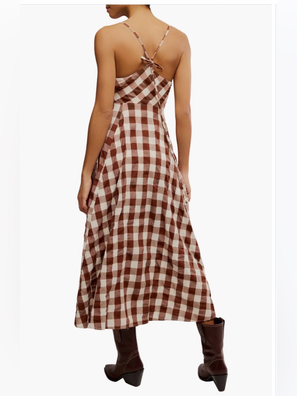 Free People Via Gingham Cotton Seersucker Sundress Sz XS - Picture 2 of 12